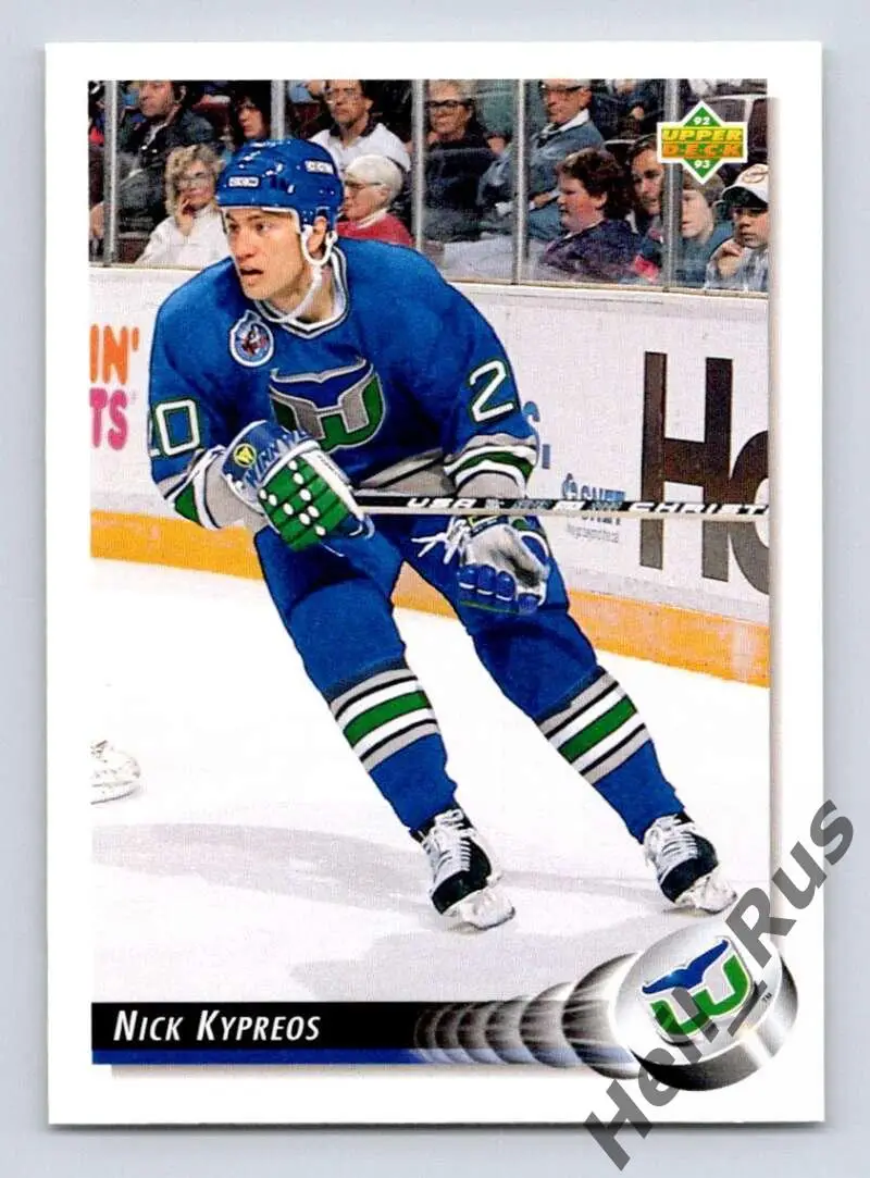 Хоккей. Карточка Nick Kypreos/Ник Кипреос (Hartford Whalers / Хартфорд) НХЛ/NHL