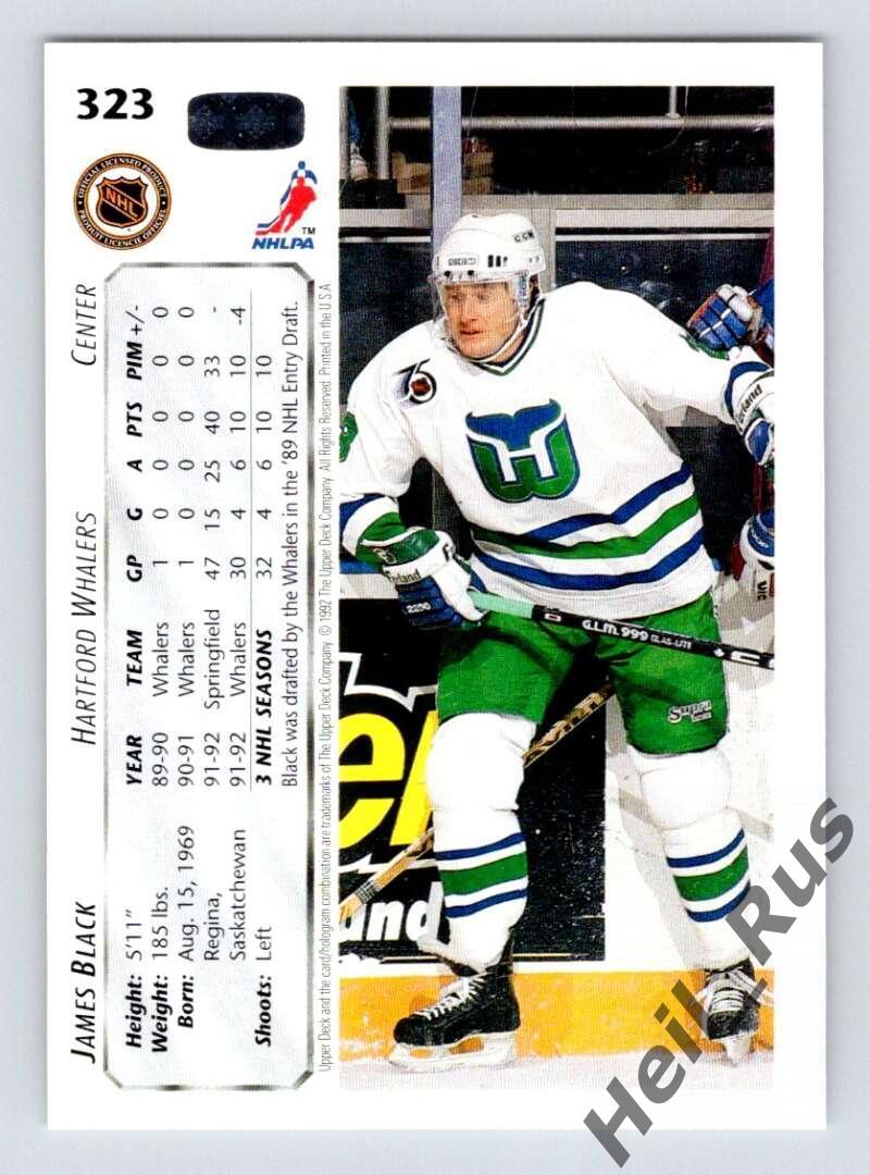 Хоккей. Карточка James Black / Джеймс Блэк (Hartford Whalers / Хартфорд) НХЛ/NHL 1