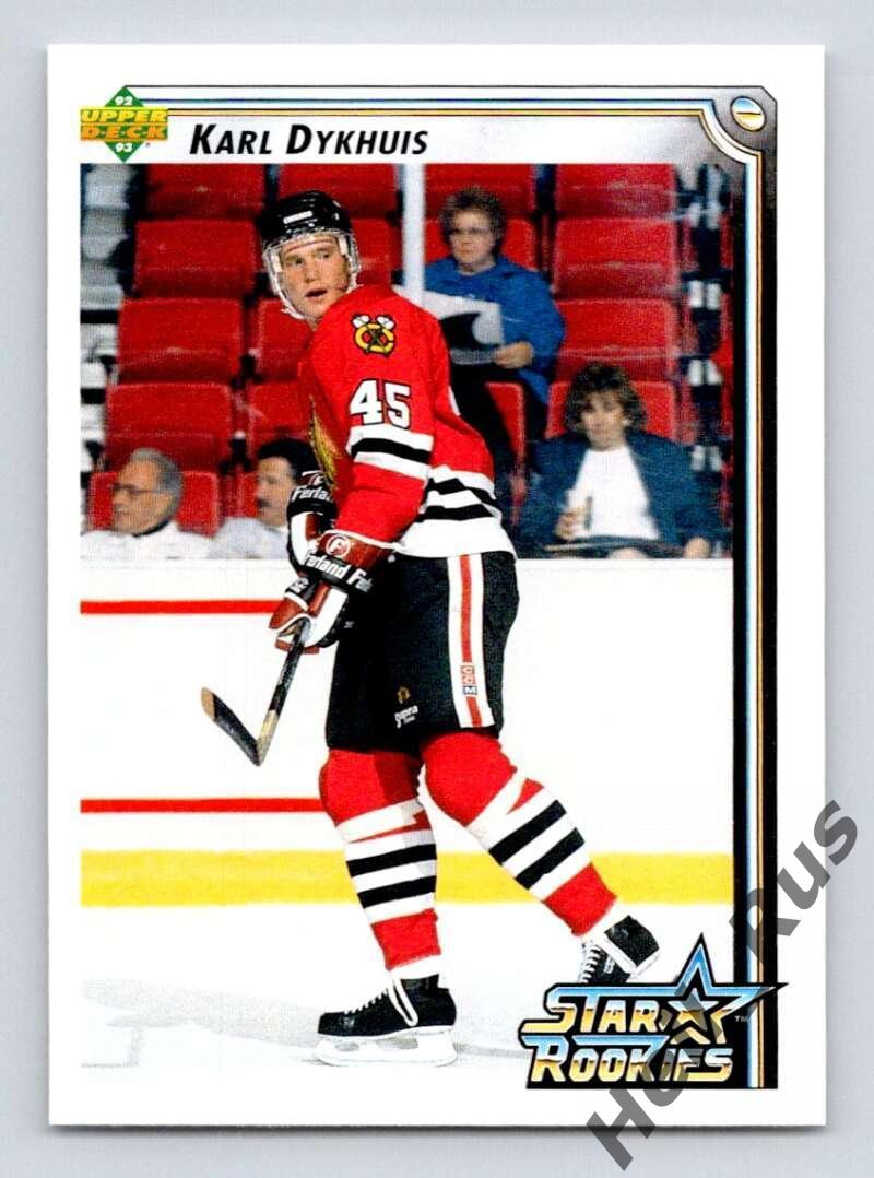 Хоккей. Карточка Karl Dykhuis / Карл Дихус (Chicago Blackhawks / Чикаго) НХЛ/NHL