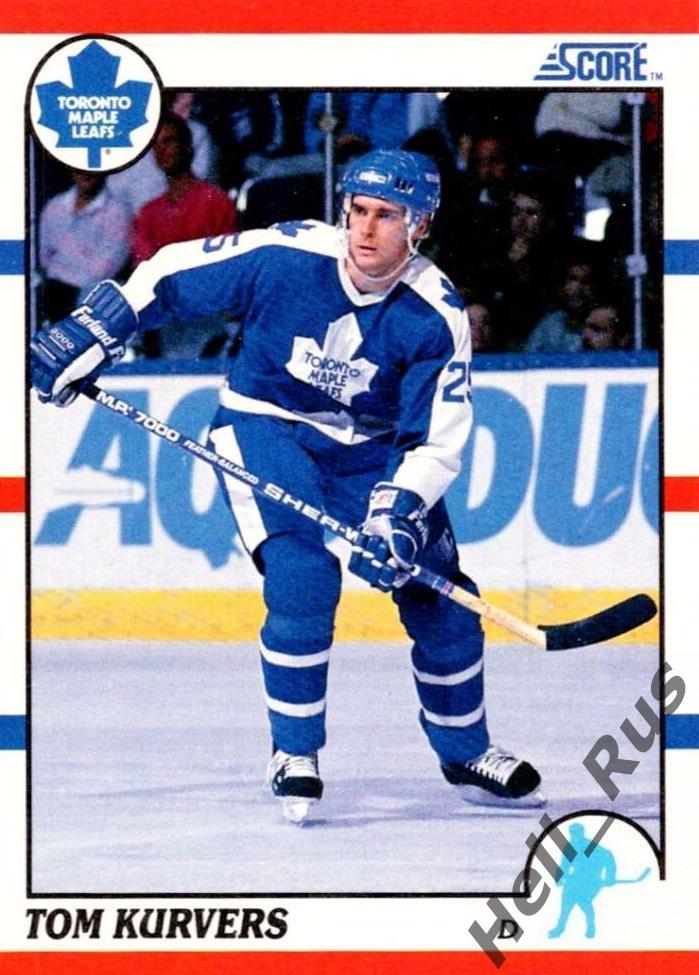 Хоккей. Карточка Tom Kurvers/Том Керверс (Toronto Maple Leafs/Торонто) НХЛ/NHL