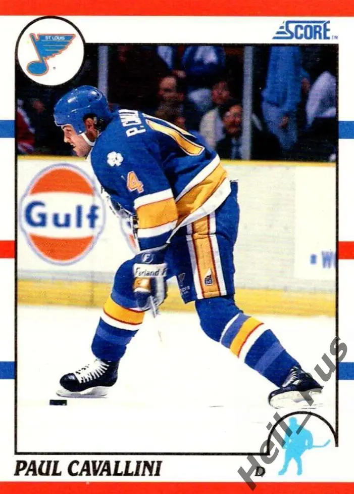 Хоккей. Карточка Paul Cavallini/Пол Каваллини St. Louis Blues/Сент-Луис НХЛ/NHL