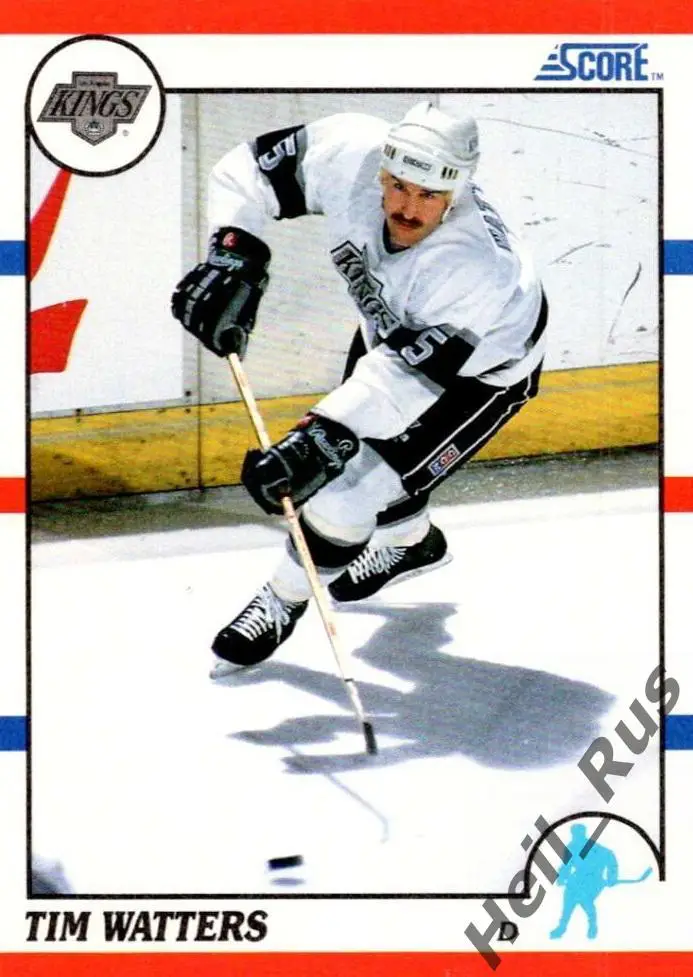 Хоккей. Карточка Tim Watters/Тим Уоттерс Los Angeles Kings/Кингз НХЛ/NHL 1990/91