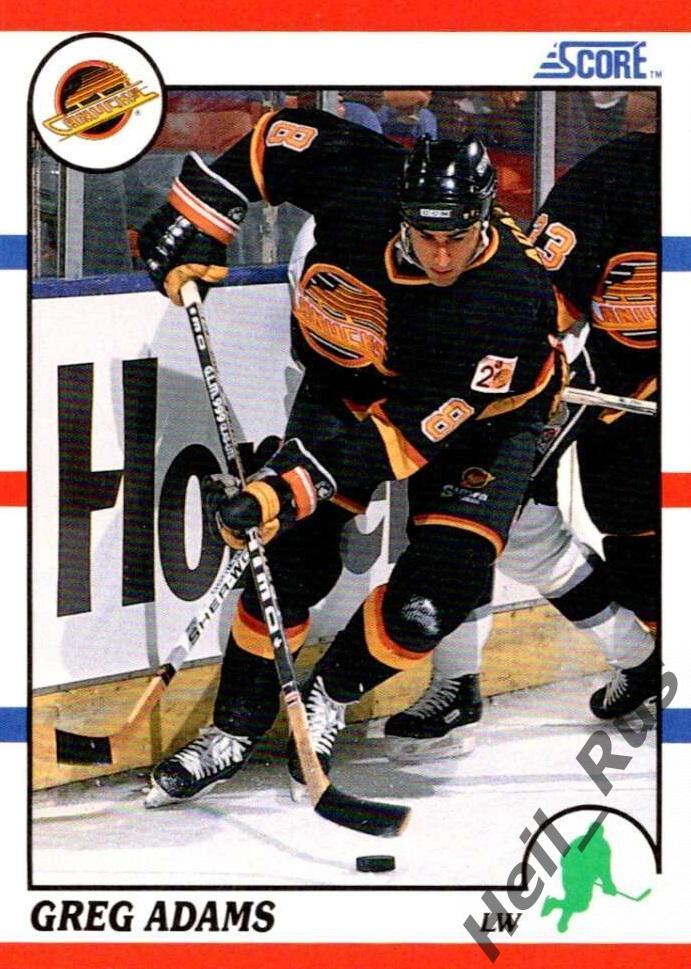 Хоккей; Карточка Greg Adams/Грег Адамс Vancouver Canucks/Ванкувер Кэнакс НХЛ/NHL