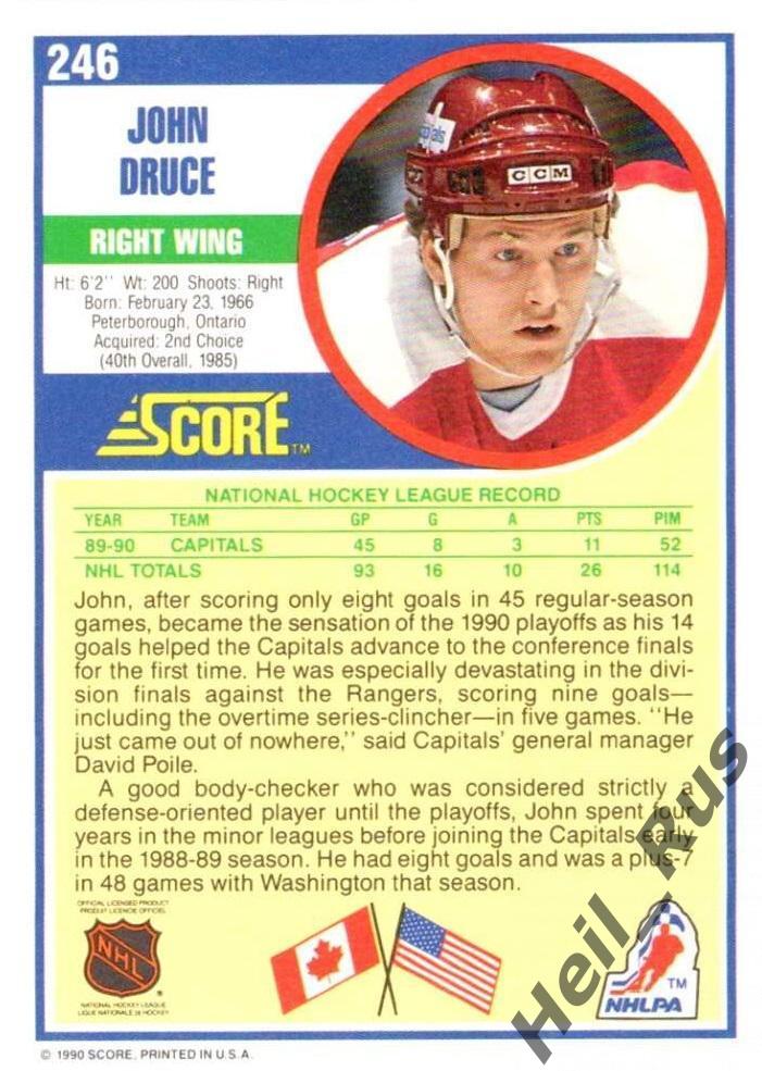 Хоккей. Карточка John Druce/Джон Дрюс (Washington Capitals / Вашингтон) НХЛ/NHL 1