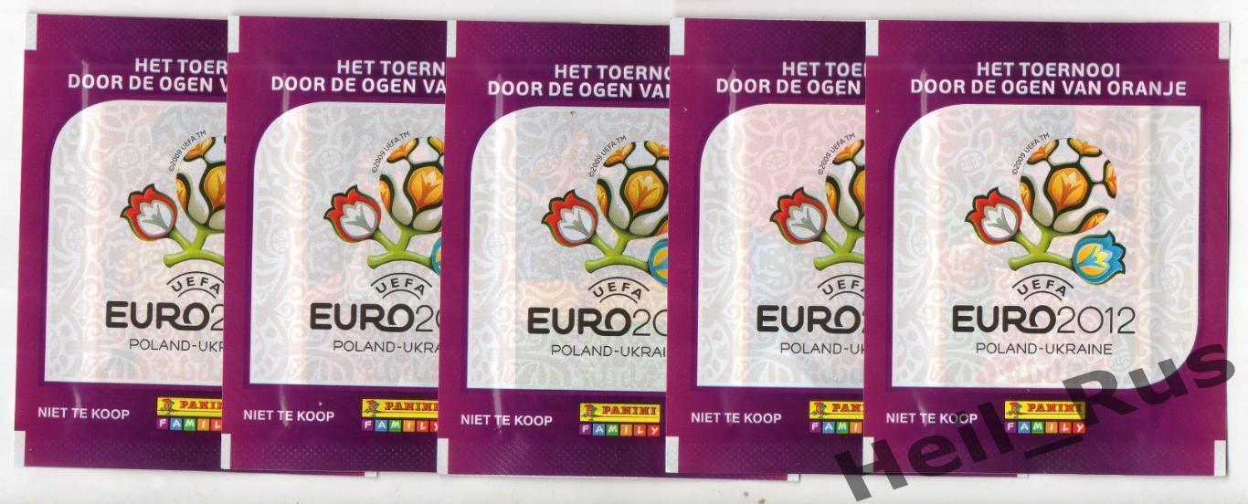 Футбол; 5 запечатанных пакетиков с наклейками PANINI Чемпионат Европы/EURO 2012