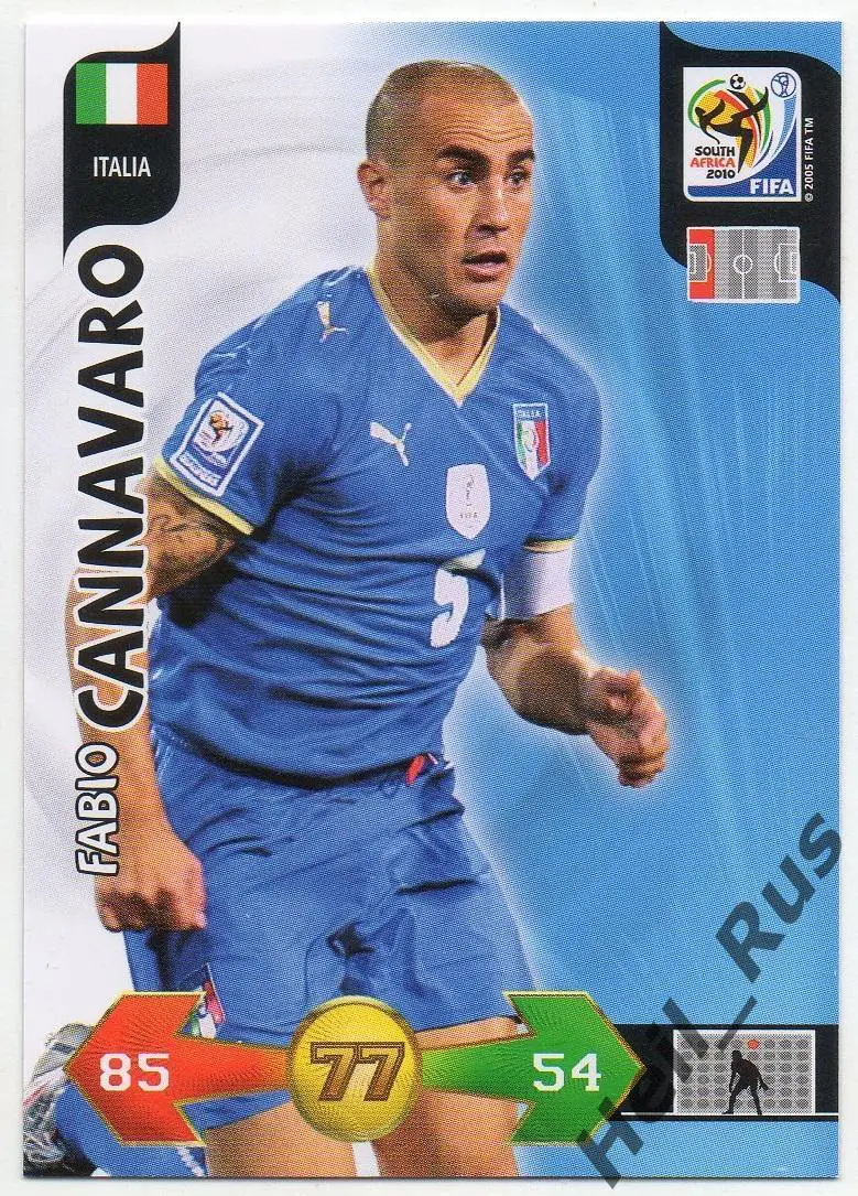 Футбол Карточка Фабио Каннаваро (Италия, Ювентус/Реал/Парма) Чемпионат Мира 2010