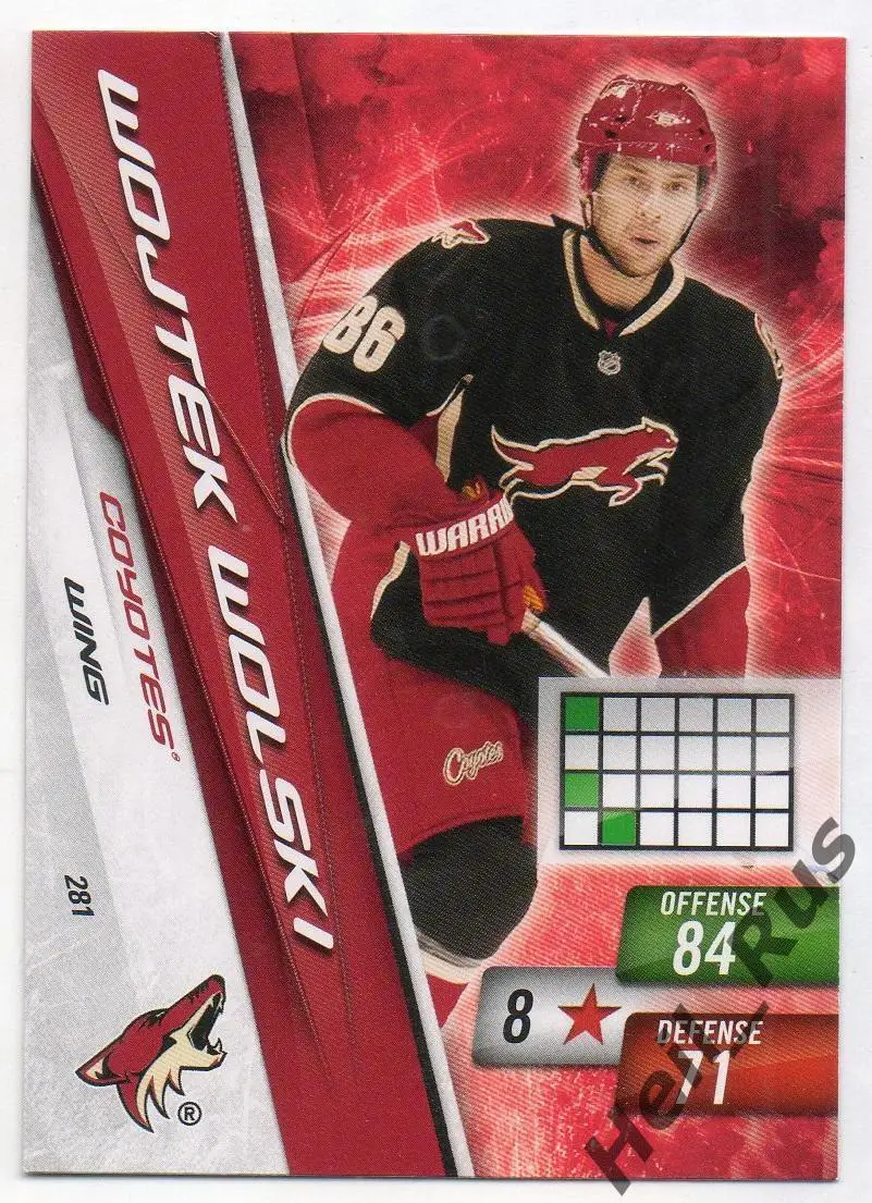 Хоккей. Карточка Войтек Вольский Финикс, Торпедо, Металлург Магнитогорск НХЛ/КХЛ