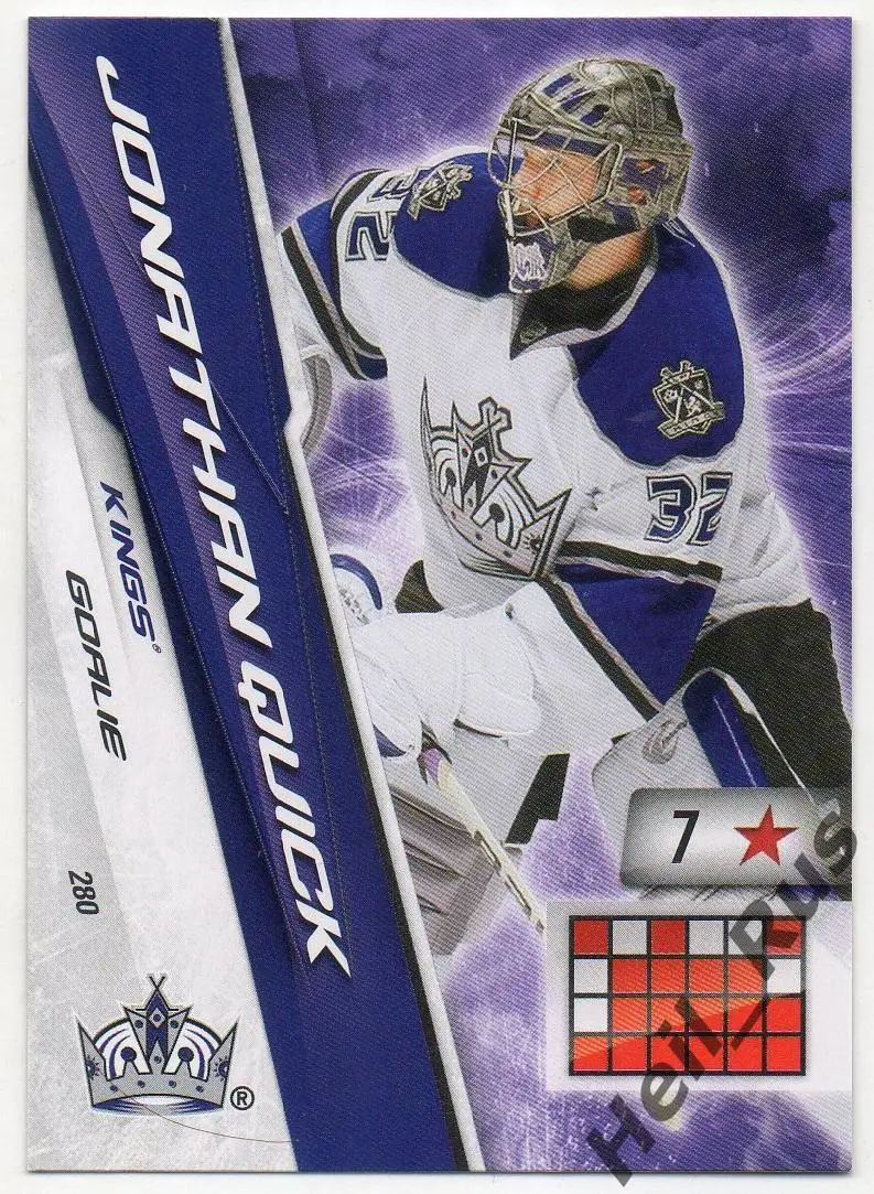 Хоккей; Карточка Jonathan Quick/Джонатан Куик (Los Angeles Kings/Кингз) НХЛ/NHL