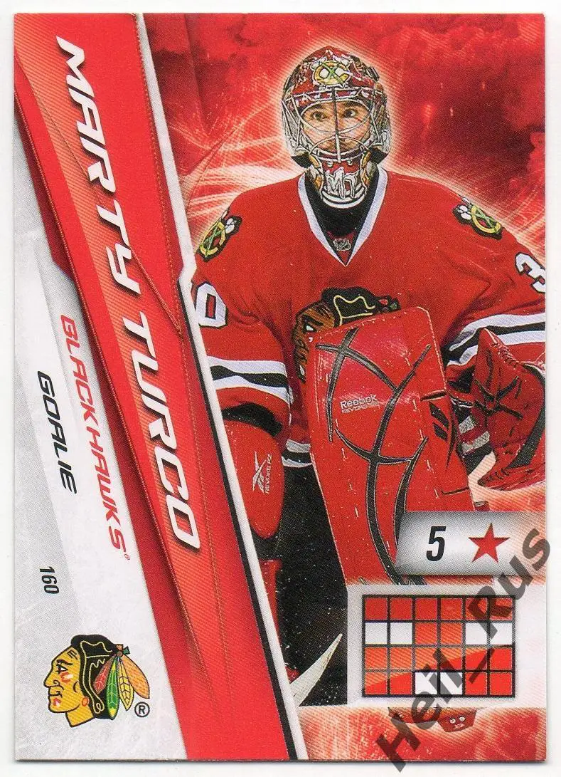 Хоккей. Карточка Marty Turco / Марти Турко (Chicago Blackhawks / Чикаго) НХЛ/NHL