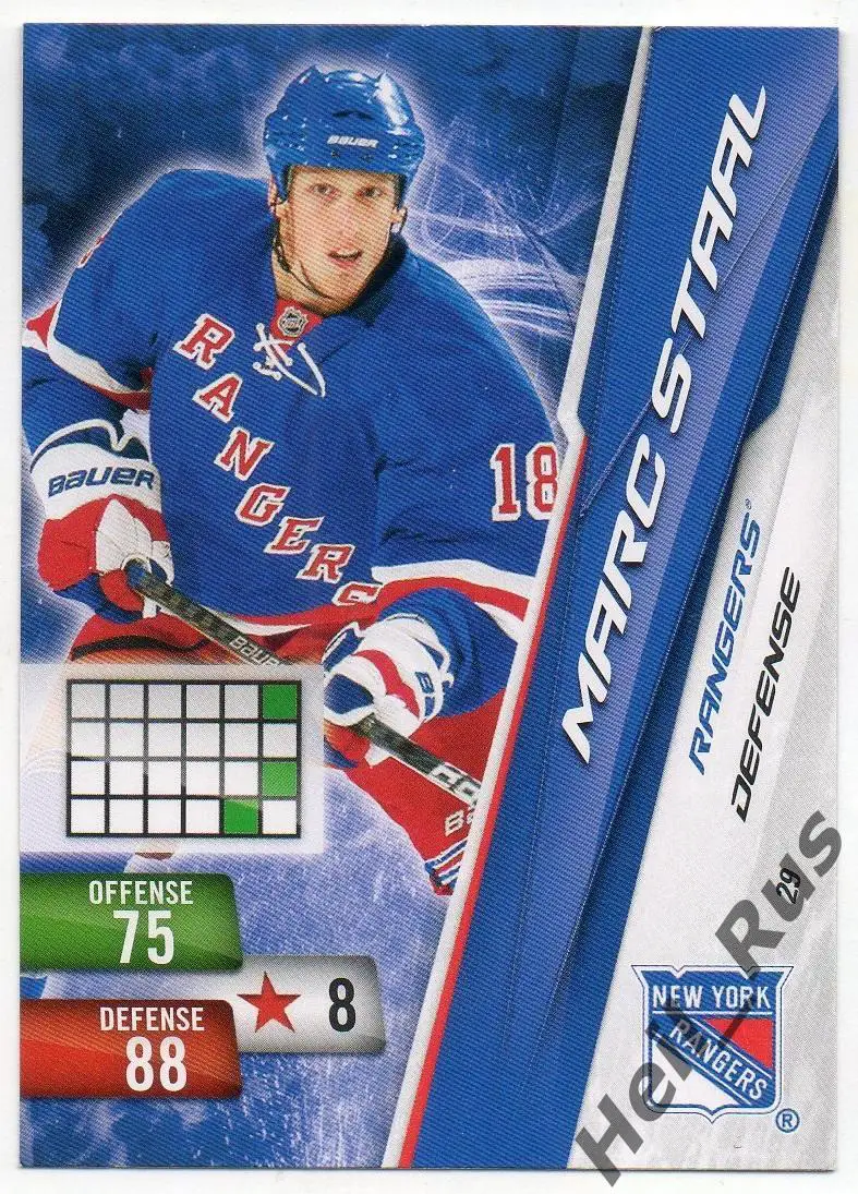 Хоккей. Карточка Marc Staal/Марк Стаал (New York Rangers / Рейнджерс) НХЛ/NHL