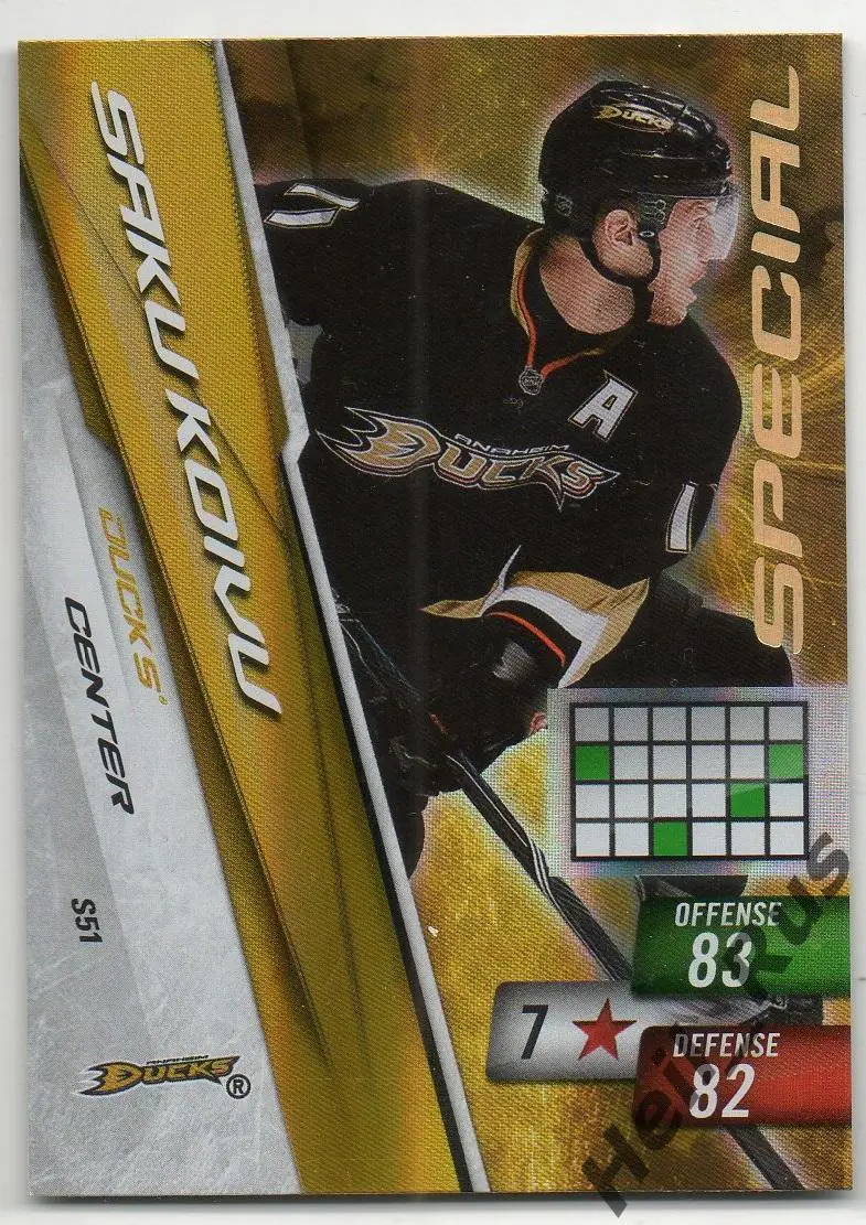 Хоккей; Карточка Saku Koivu / Саку Койву (Anaheim Ducks / Анахайм Дакс) НХЛ/NHL