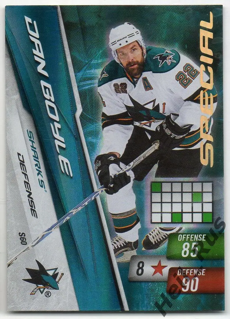 Хоккей. Карточка Dan Boyle/Дэн Бойл (San Jose Sharks/Сан-Хосе Шаркс) НХЛ/NHL