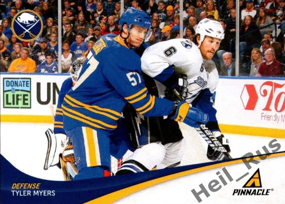 Хоккей; Карточка Tyler Myers/Тайлер Майерс Buffalo Sabres/Баффало Сейбрз НХЛ/NHL