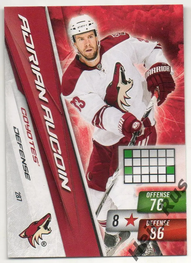 Хоккей. Карточка Adrian Aucoin/Эдриан Окойн (Phoenix Coyotes/Финикс) НХЛ/NHL