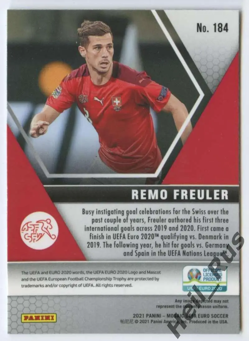 Футбол. Карточка Ремо Фройлер (Швейцария, Аталанта) Euro/Евро 2020 Panini/Панини 1