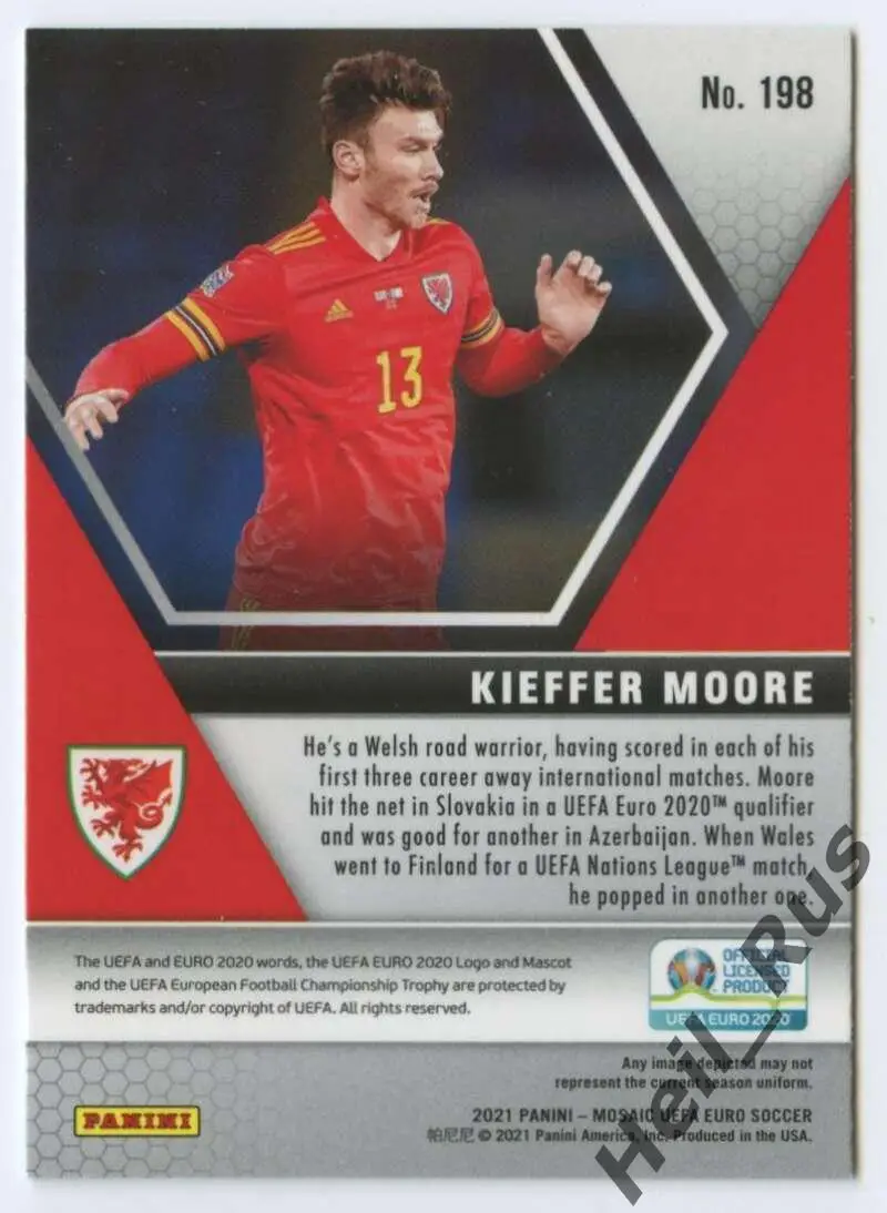 Футбол. Карточка Kieffer Moore/Киффер Мур (Уэльс, Борнмут) Euro/Евро 2020 Panini 1