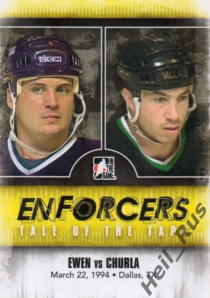 Хоккей. Карточка Todd Ewen/Тодд Юэн Shane Churla/Шейн Чурла НХЛ/NHL