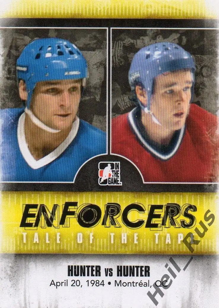 Хоккей. Карточка Dale Hunter/Дэйл Хантер Mark Hunter/Марк Хантер НХЛ/NHL