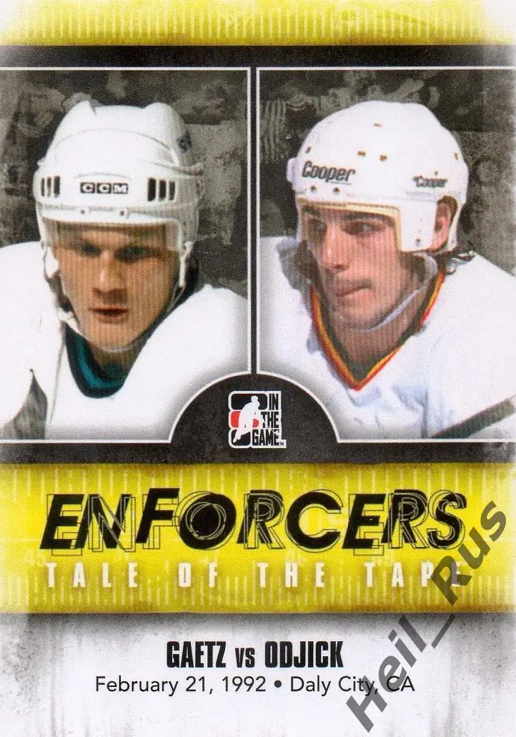Хоккей. Карточка Link Gaetz/Линк Гетц Gino Odjick/Джино Оджик НХЛ/NHL