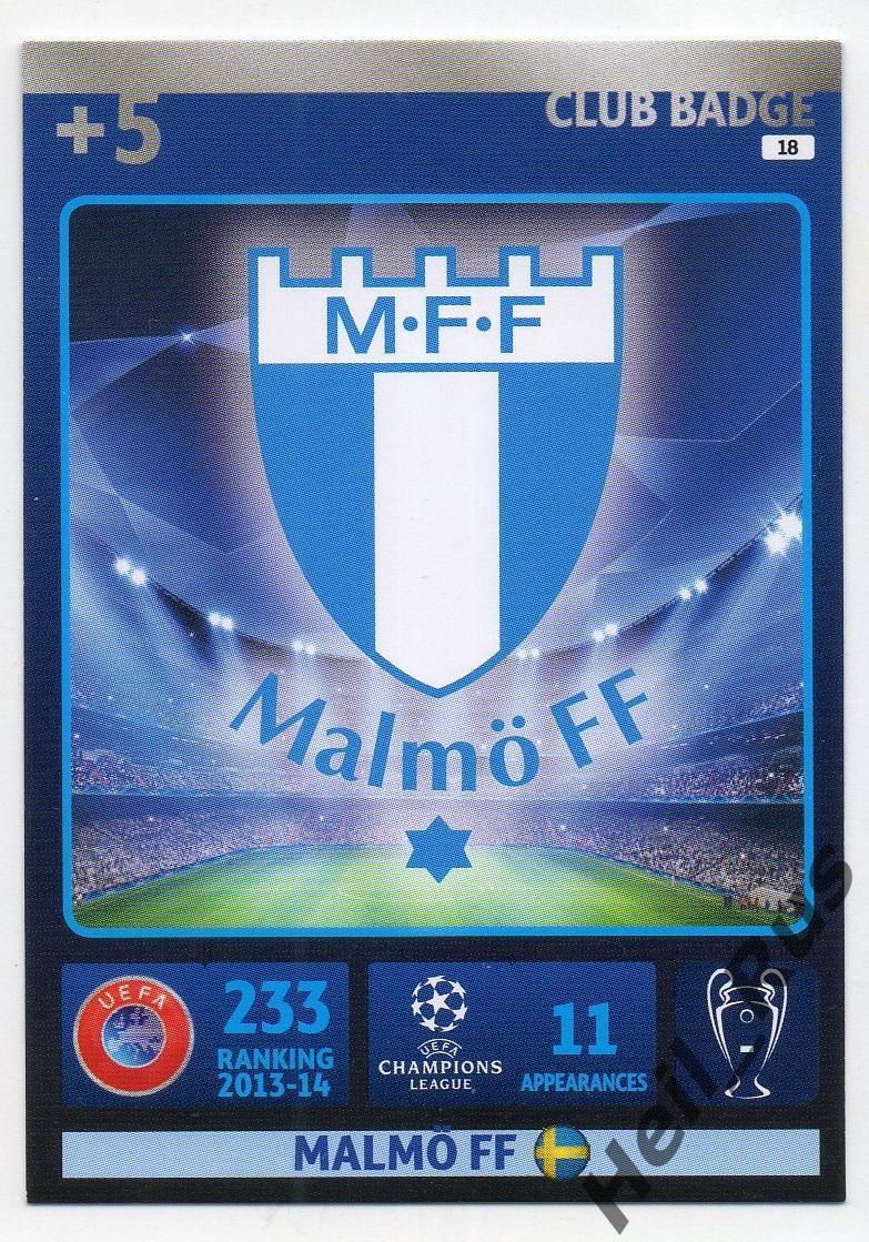 Футбол. Карточка Логотип Malmo FF/Мальме Лига Чемпионов 2014-15 Panini/Панини