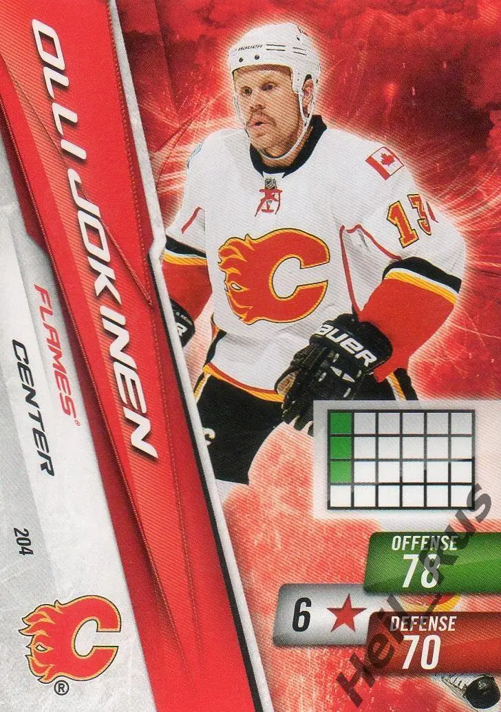 Хоккей. Карточка Olli Jokinen/Олли Йокинен Calgary Flames/Калгари Флэймз НХЛ/NHL