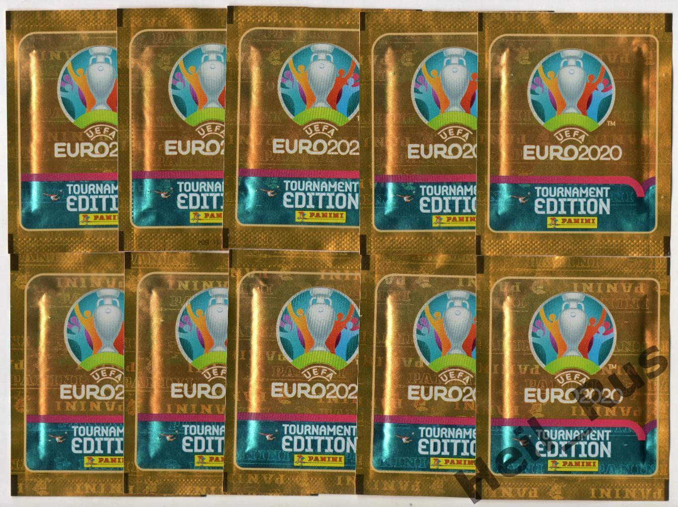 Футбол; 10 запечатанных пакетиков с наклейками PANINI Чемпионат Европы/EURO 2020
