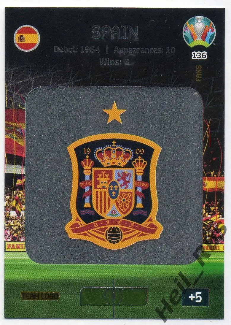 Футбол. Карточка Team Logo Spain/Логотип Испания Евро/Euro 2020 Panini/Панини