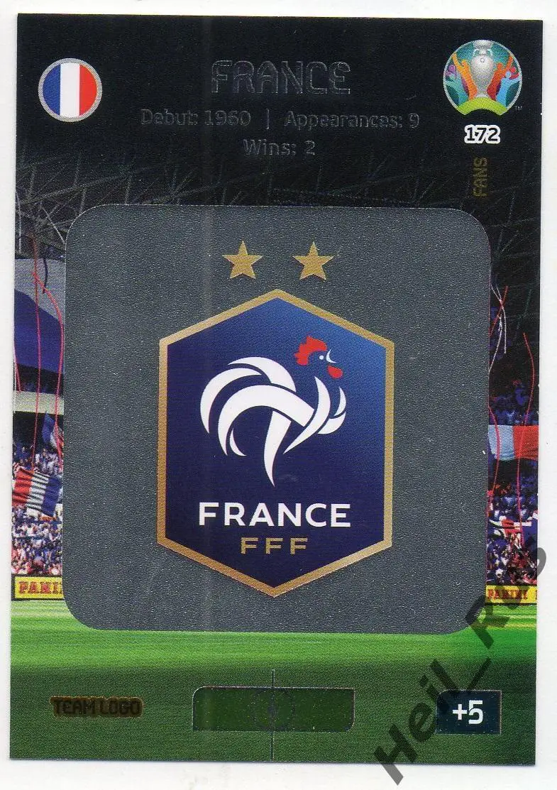Футбол. Карточка Team Logo France/Логотип Франция Евро/Euro 2020 Panini/Панини