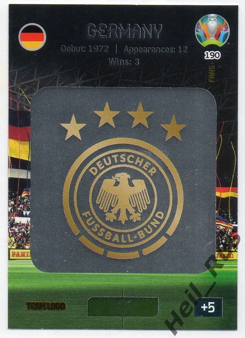 Футбол. Карточка Team Logo Germany/Логотип Германия Евро/Euro 2020 Panini/Панини