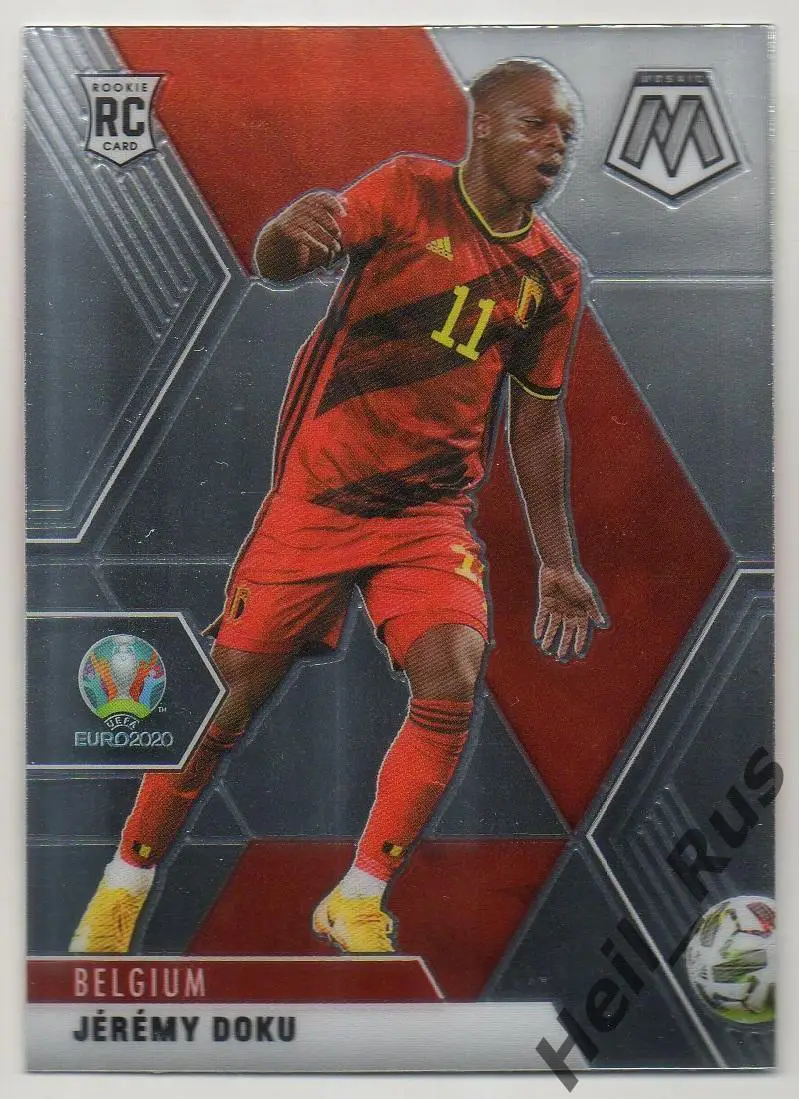 Футбол. Карточка Jeremy Doku/Жереми Доку (Бельгия, Ренн) Euro/Евро 2020 Panini
