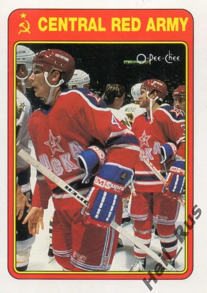 Хоккей. Карточка Суперсерия ЦСКА Москва - клубы НХЛ/NHL, O-Pee-Chee 1990-91
