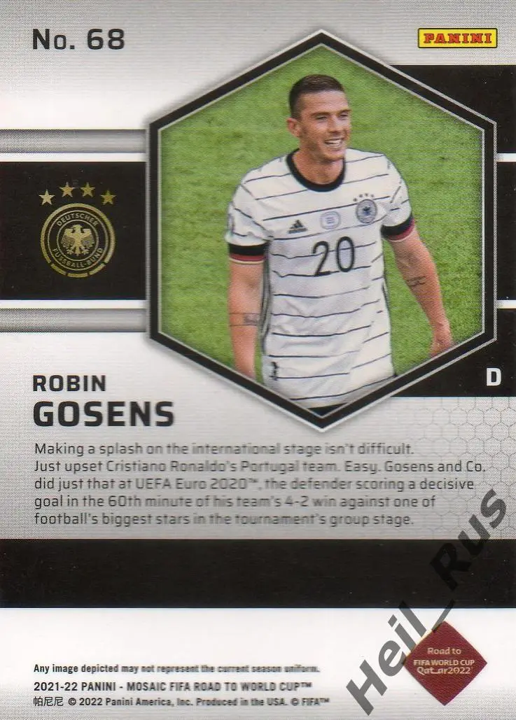 Футбол. Карточка Робин Госенс (Германия, Аталанта, Интер) 2022 Panini/Панини 1