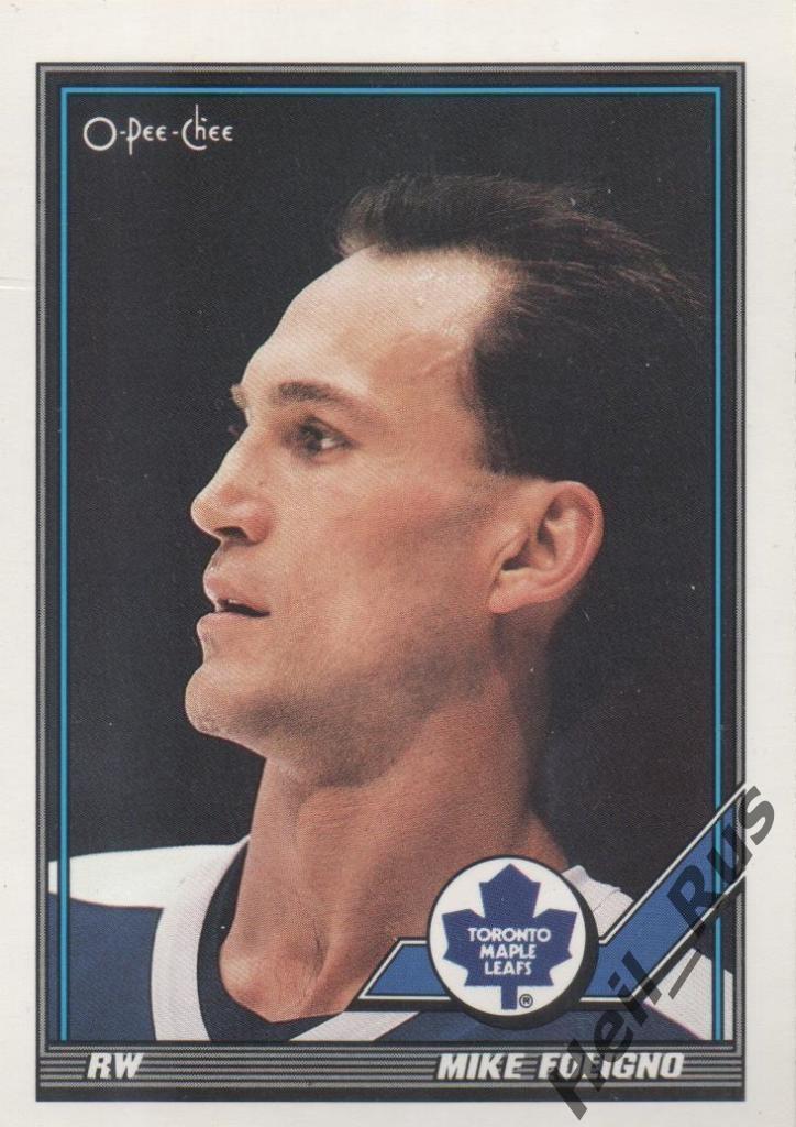 Хоккей; Карточка Mike Foligno/Майк Фолиньо (Toronto Maple Leafs/Торонто) НХЛ/NHL