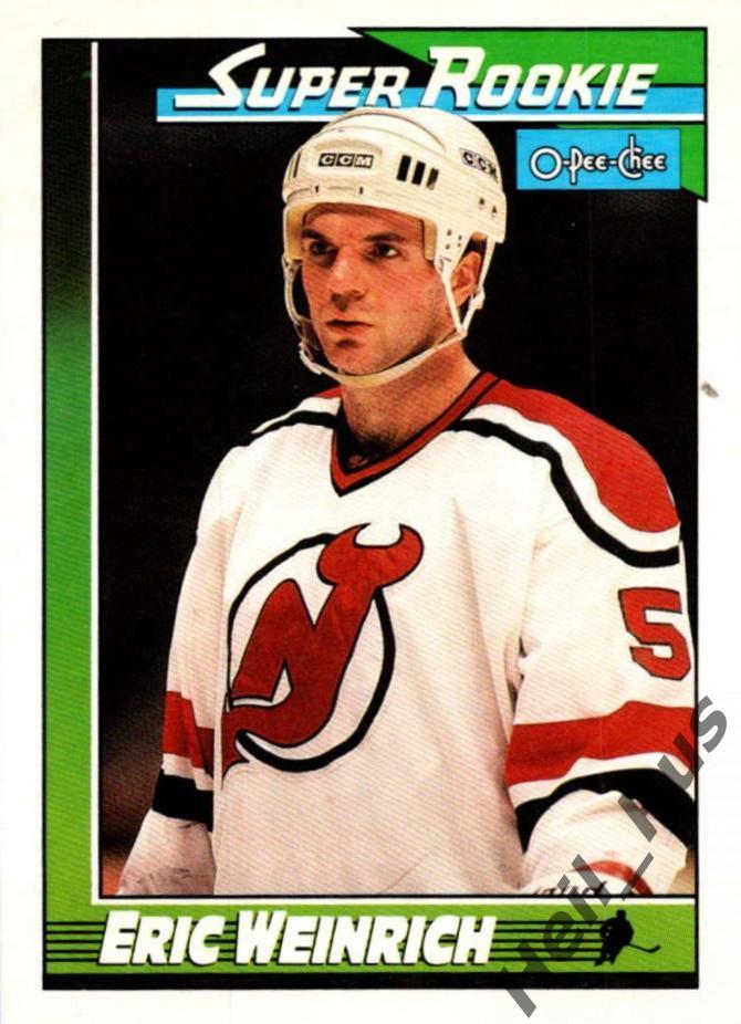 Хоккей. Карточка Eric Weinrich/Эрик Вайнрих (New Jersey Devils/Девилз) НХЛ/NHL