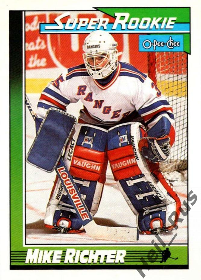 Хоккей. Карточка Mike Richter/Майк Рихтер (New York Rangers/Рейнджерс) НХЛ/NHL