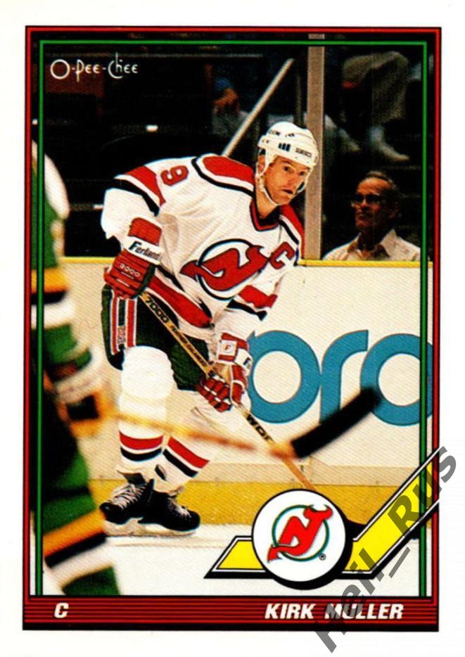 Хоккей; Карточка Kirk Muller/Кирк Мюллер (New Jersey Devils/Нью-Джерси) НХЛ/NHL