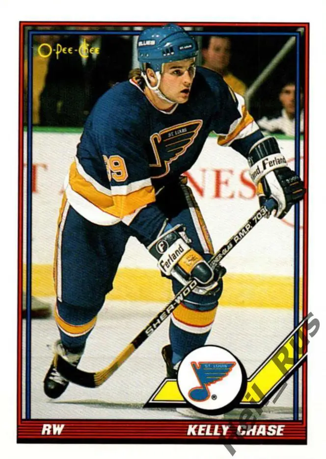Хоккей. Карточка Kelly Chase/Келли Чейз (St. Louis Blues/Сент-Луис Блюз) НХЛ/NHL