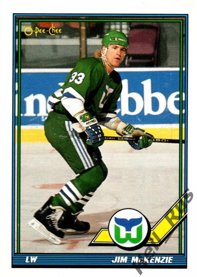 Хоккей. Карточка Jim McKenzie/Джим Маккензи (Hartford Whalers/Хартфорд) НХЛ/NHL