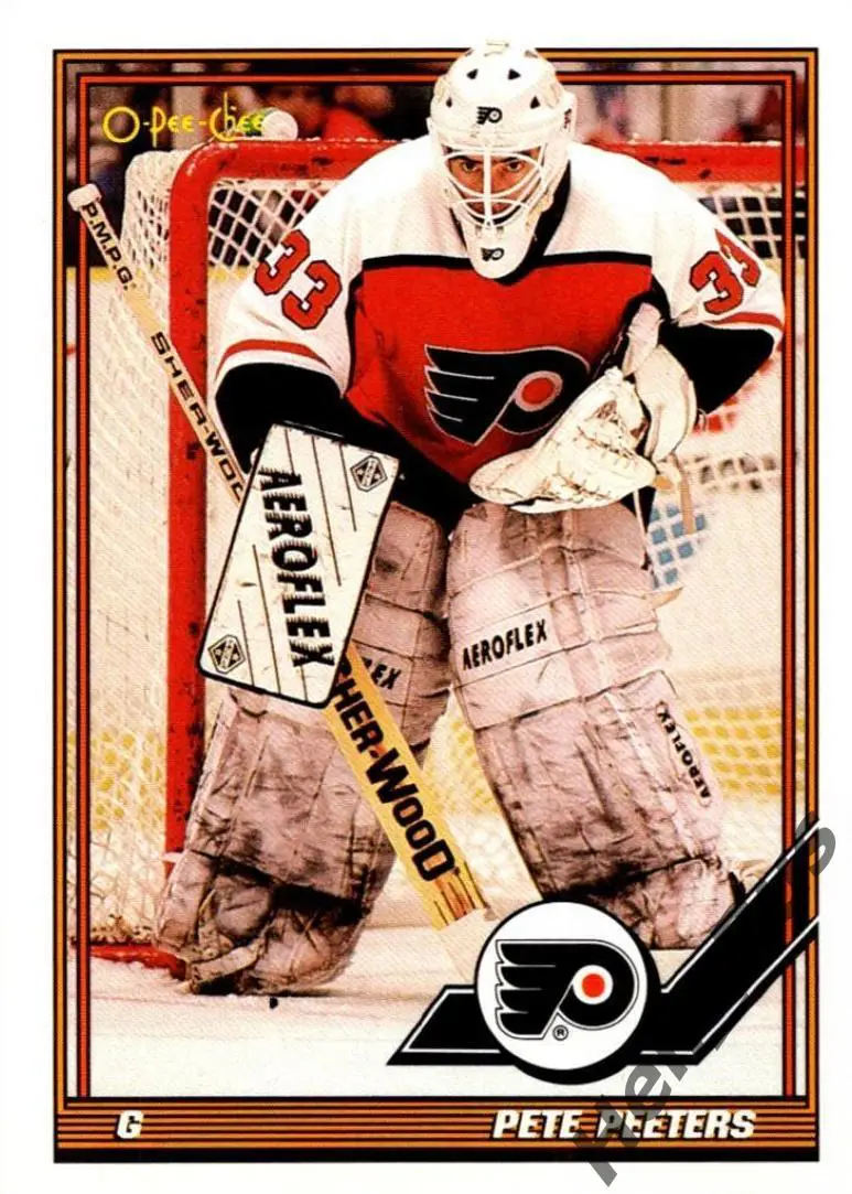 Хоккей. Карточка Pete Peeters/Пит Питерс Philadelphia Flyers/Филадельфия НХЛ/NHL