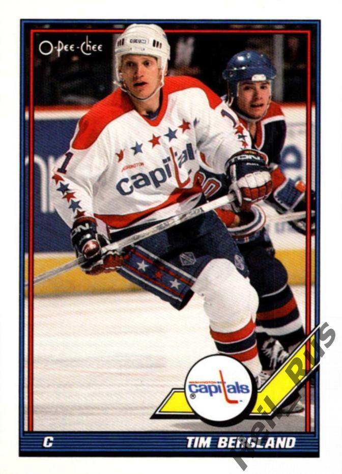 Хоккей. Карточка Tim Bergland/Тим Бергланд Washington Capitals/Вашингтон НХЛ/NHL