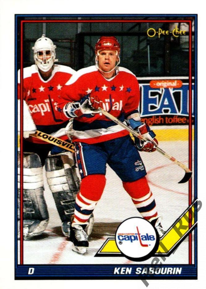 Хоккей. Карточка Ken Sabourin/Кен Сабурин Washington Capitals/Вашингтон НХЛ/NHL