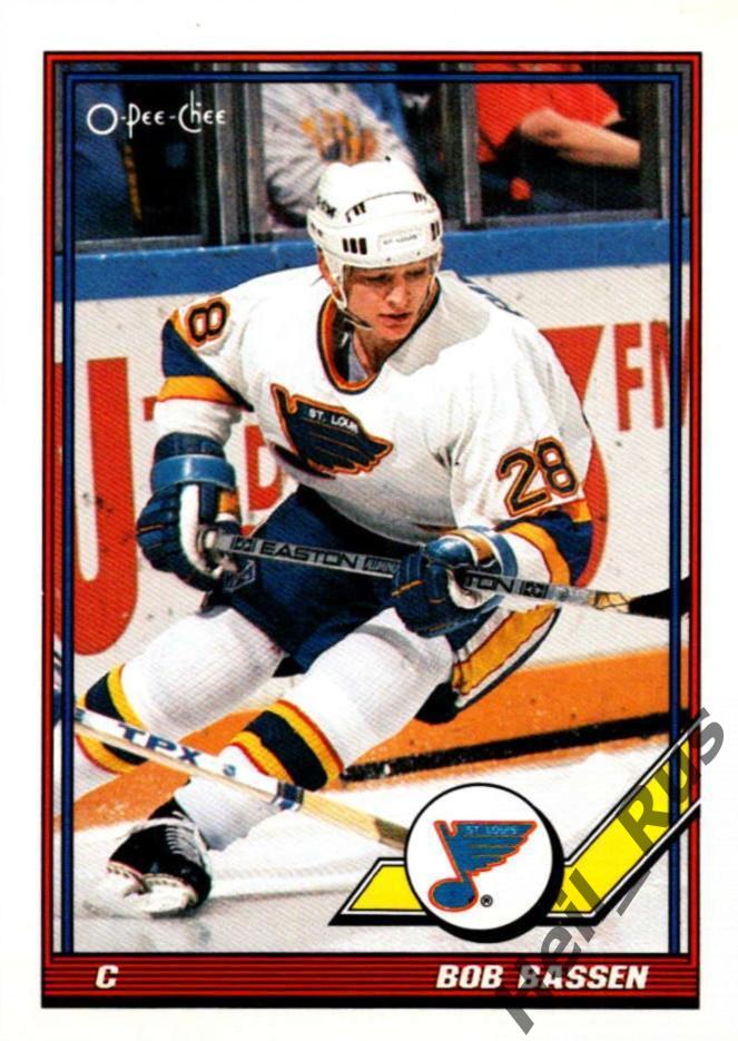 Хоккей. Карточка Bob Bassen/Боб Бассен (St. Louis Blues/Сент-Луис Блюз) НХЛ/NHL
