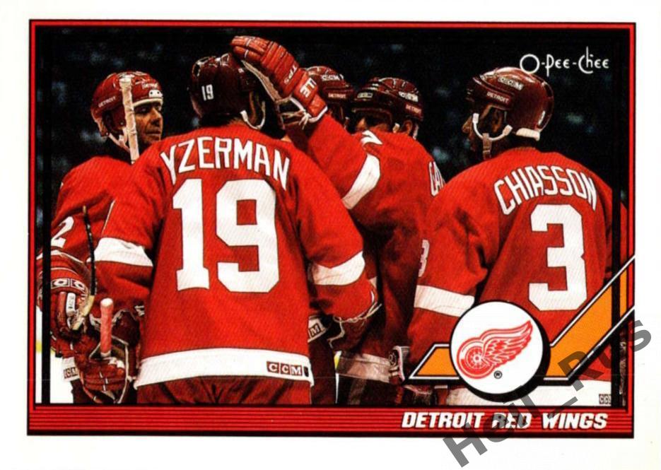 Хоккей. Карточка Detroit Red Wings/Детройт Ред Уингз НХЛ/NHL 1991-92 O-Pee-Chee