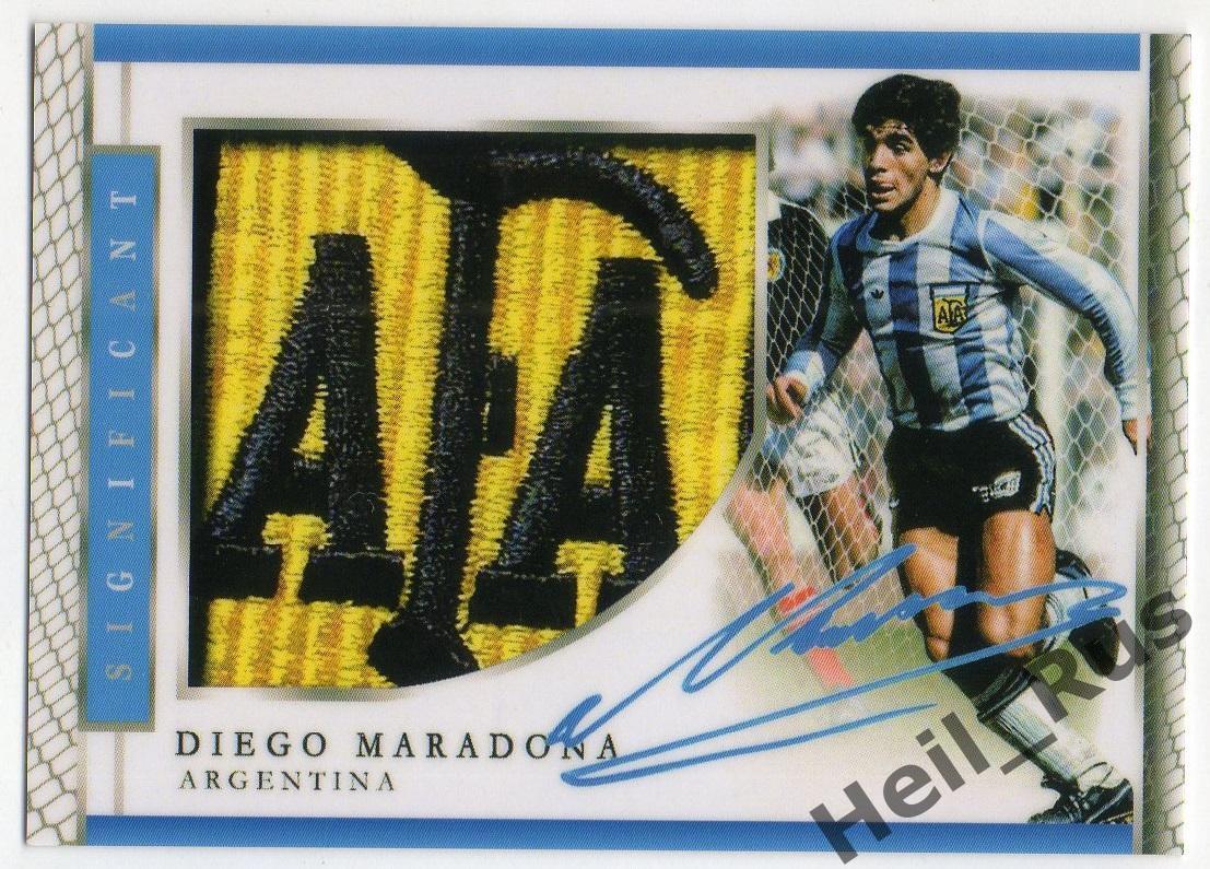 Карточка с напечатанным автографом Diego Maradona/Диего Марадона (Аргентина)