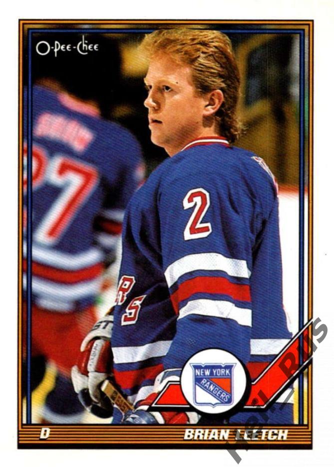 Хоккей Карточка Brian Leetch/Брайан Лич (New York Rangers / Нью-Йорк) НХЛ/NHL