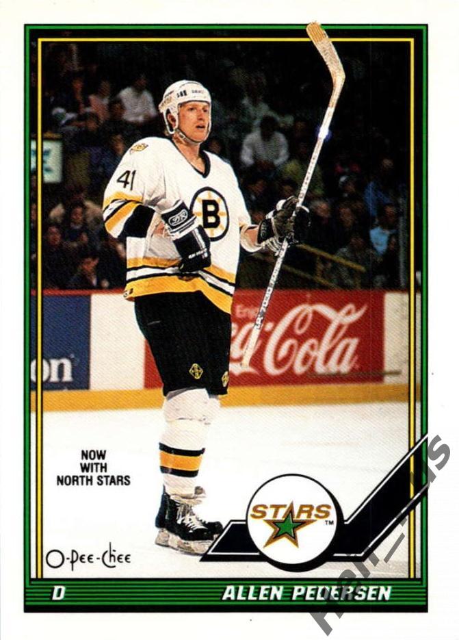 Хоккей. Карточка Аллен Педерсен (Boston Bruins/Minnesota North Stars) НХЛ/NHL