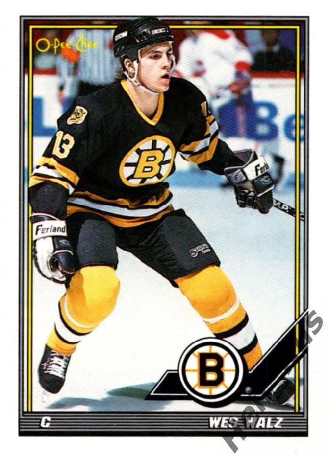 Хоккей. Карточка Wes Walz/Уэс Уолц (Boston Bruins/Бостон Брюинз) НХЛ/NHL 1991-92