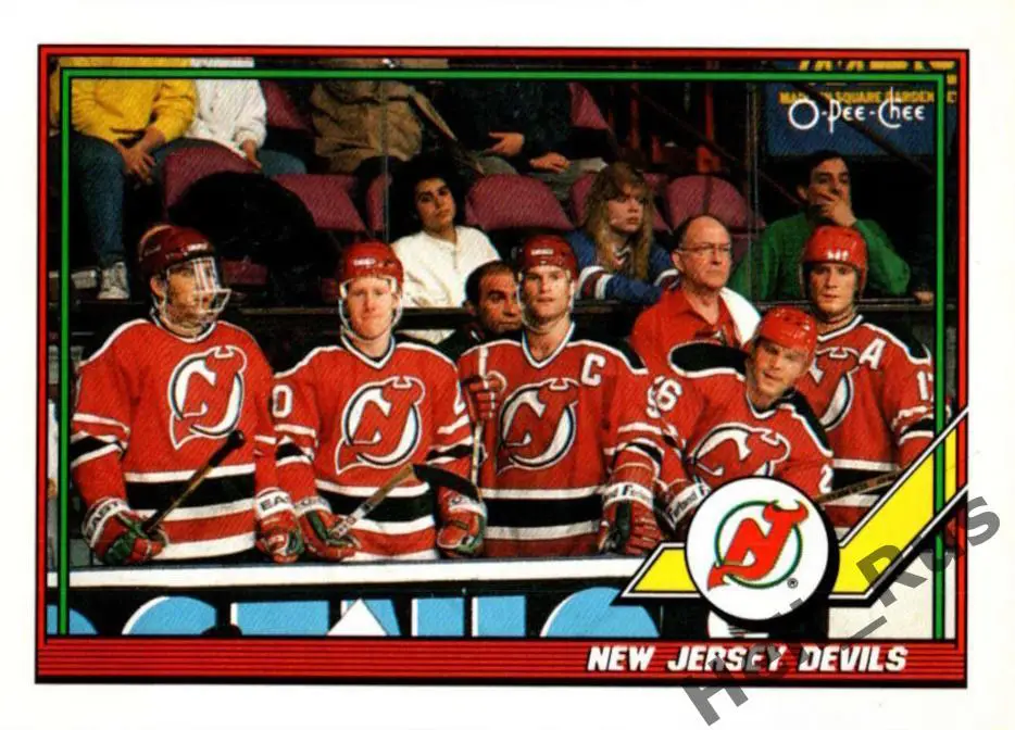 Хоккей. Карточка New Jersey Devils/Нью-Джерси Девилз НХЛ/NHL 1991-92 O-Pee-Chee