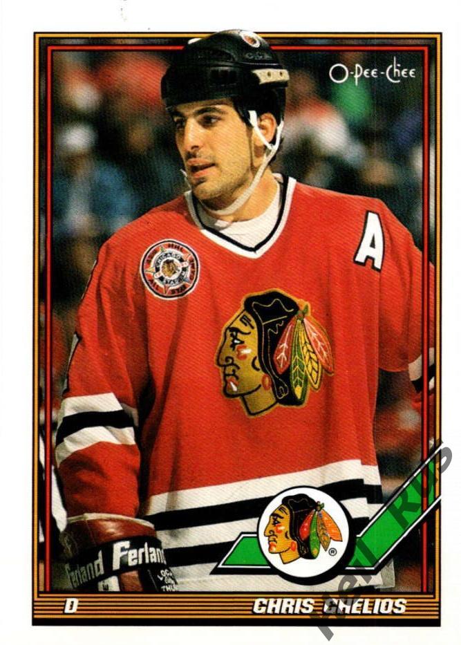 Хоккей Карточка Chris Chelios/Крис Челиос (Chicago Blackhawks/Чикаго) НХЛ/NHL