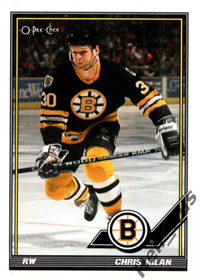Хоккей. Карточка Chris Nilan/Крис Нилан (Boston Bruins / Бостон Брюинз) НХЛ/NHL